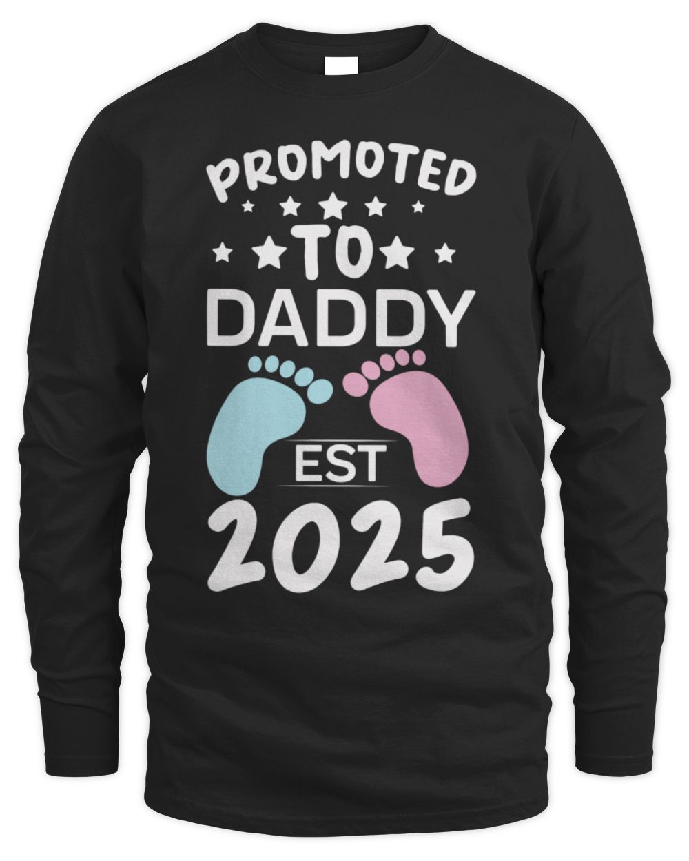 Funny Promoted to Daddy Est Men's Long Sleeved T-Shirt black s