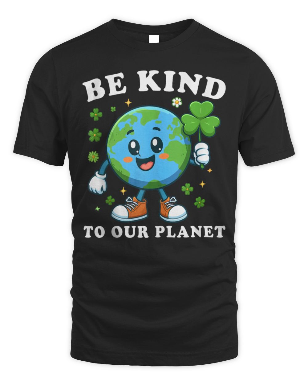 Be Kind To Our Planet Retro Earth Day St Unisex Standard T-Shirt black s