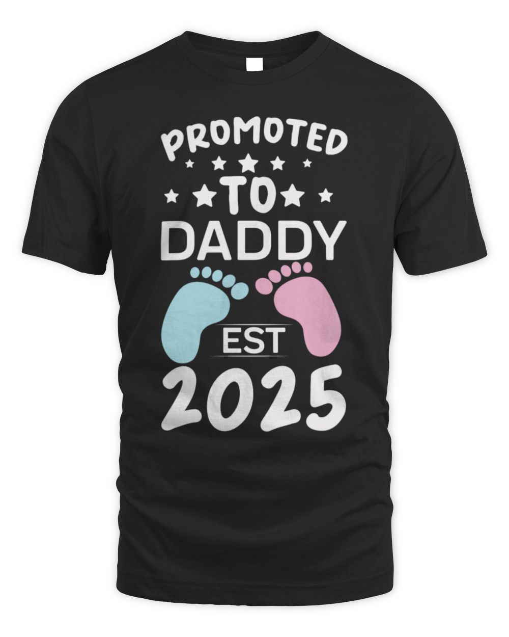 Funny Promoted to Daddy Est Unisex Standard T-Shirt black s