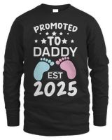Funny Promoted to Daddy Est Men's Long Sleeved T-Shirt black s