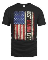 Father's Day Best Granda Ever US American Flag Long Sleeve T-Shirt Unisex Standard T-Shirt black s