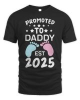 Funny Promoted to Daddy Est Unisex Standard T-Shirt black s