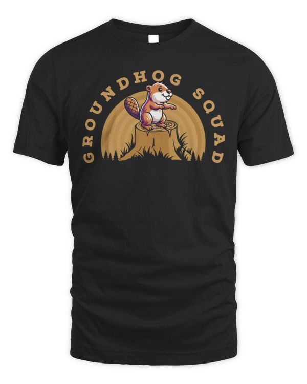 Cute Woodchuck Funny Groundhog Squad Happy Groundhog Day Long Sleeve T-Shirt
