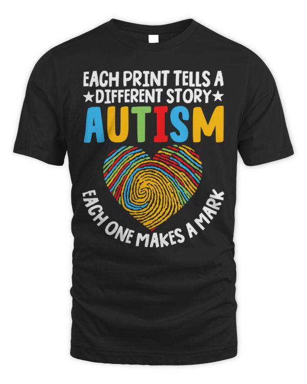 Funny Autism Awareness Each Print Tells A Different Story Long Sleeve T-Shirt